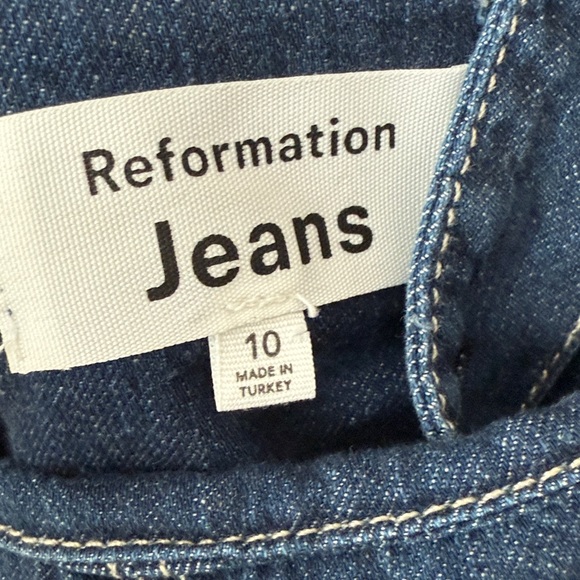Reformation Amory Denim Midi Dress Size 10 - Picture 3 of 12